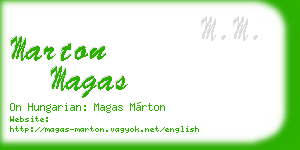 marton magas business card